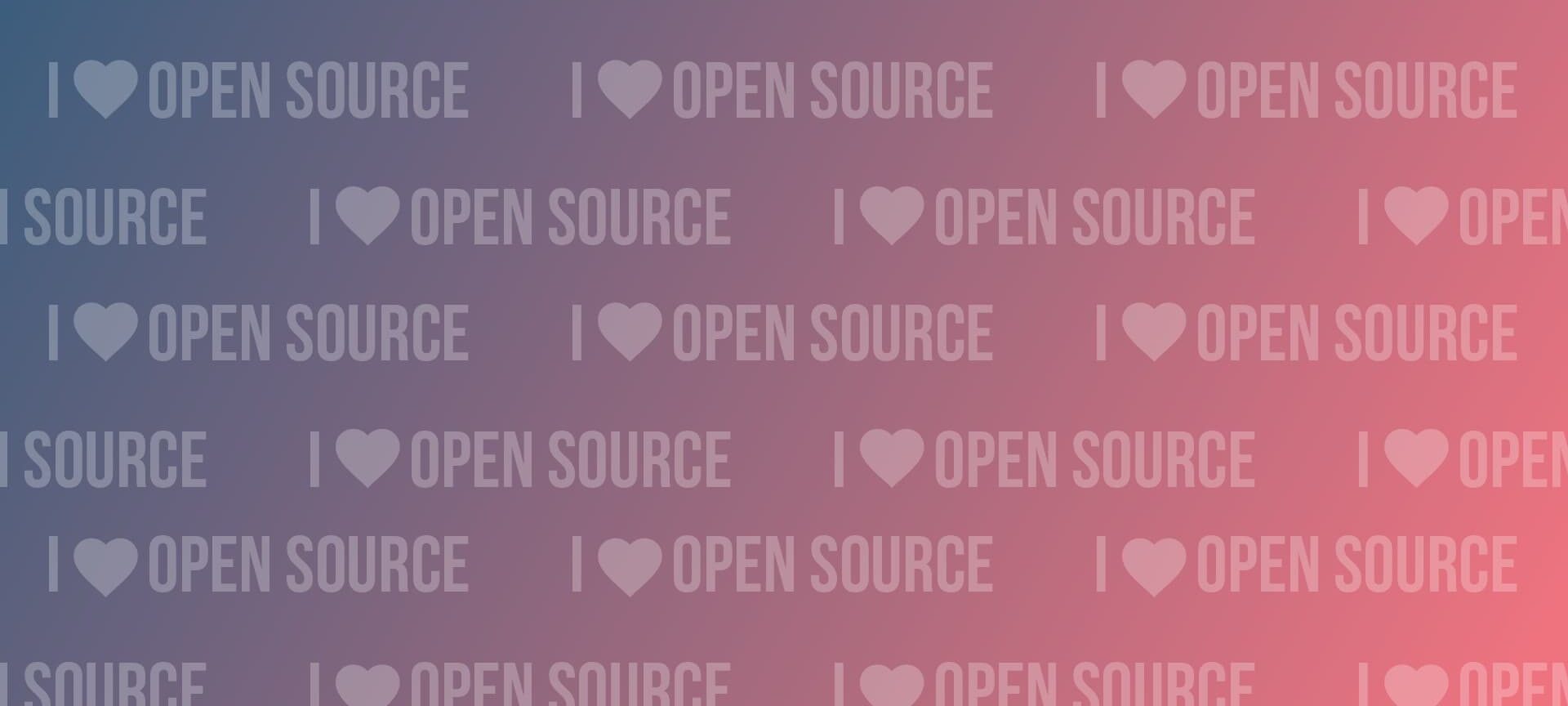 Graphic with phrase I love Open Source