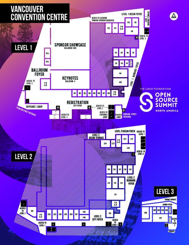 Map of the Vancouver Convention Centre.