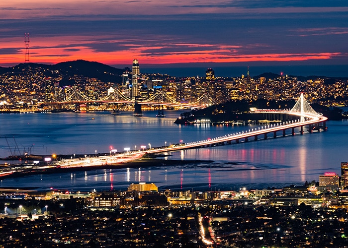 San Francisco skyline just after sunset
