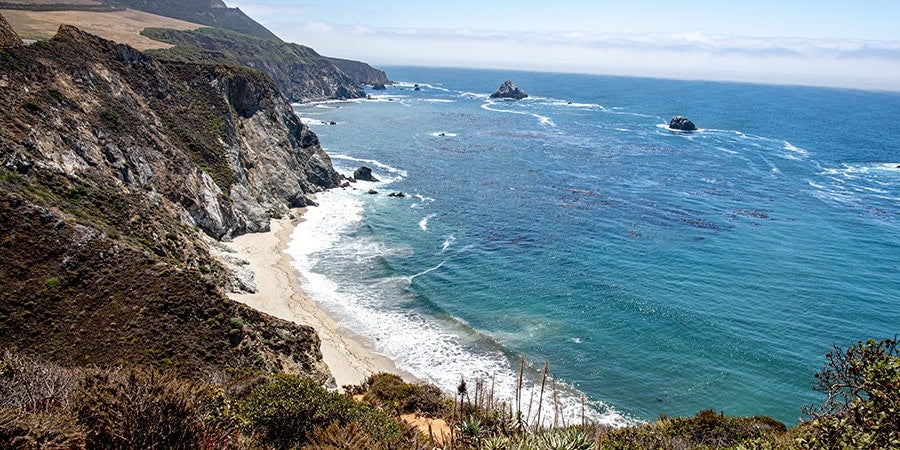 Shoreline at Monterey Bay, California.