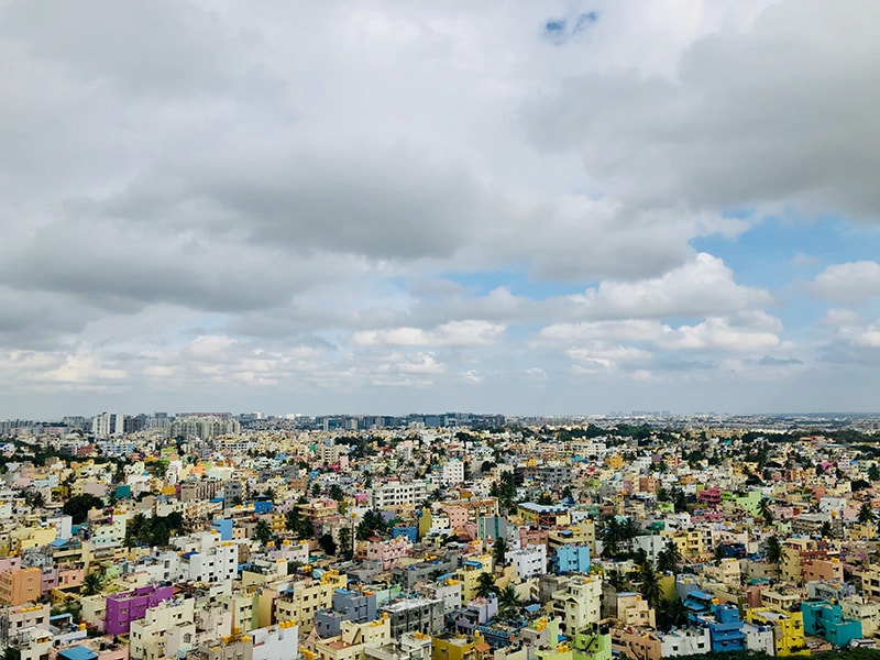 Aerial view of Bengaluru India