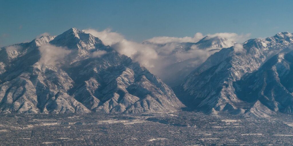 The mountains behind Salt Lake City, Utah.