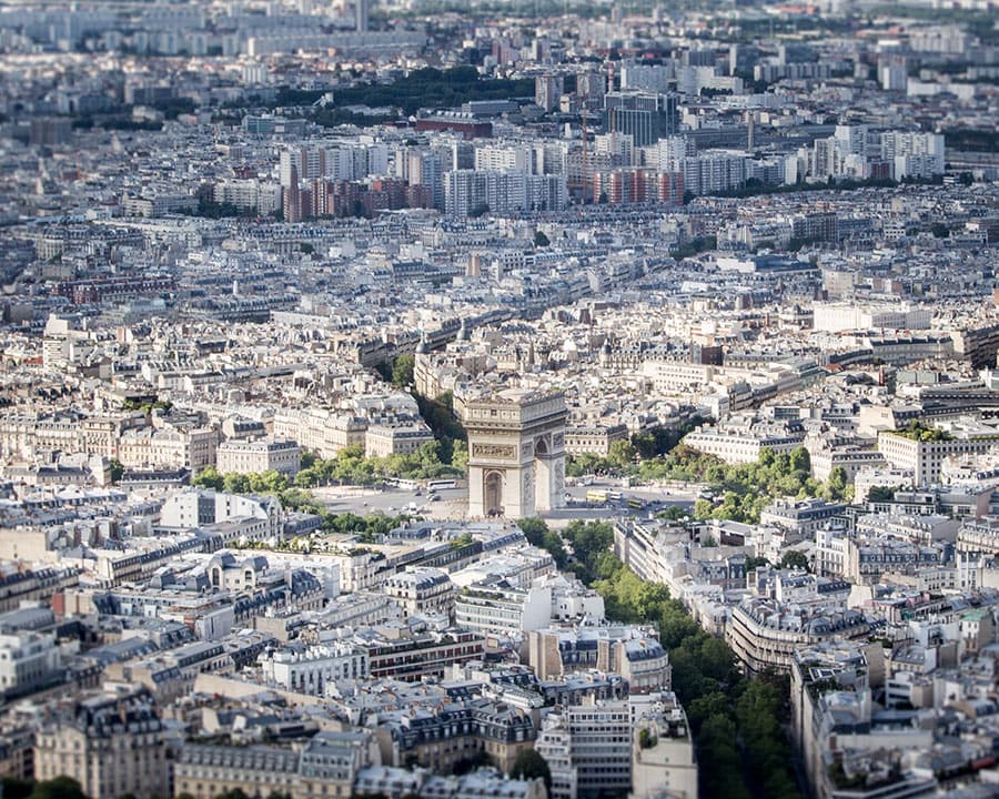 Aerial view of Paris, France.