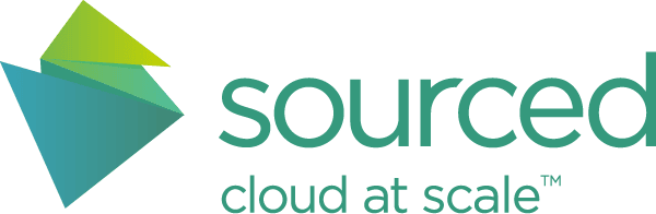 Sourced Group logo. Graphic says: Sourced with a tagline saying cloud at scale (TM)