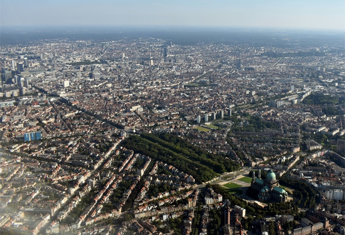 bird's eye view of Brussels