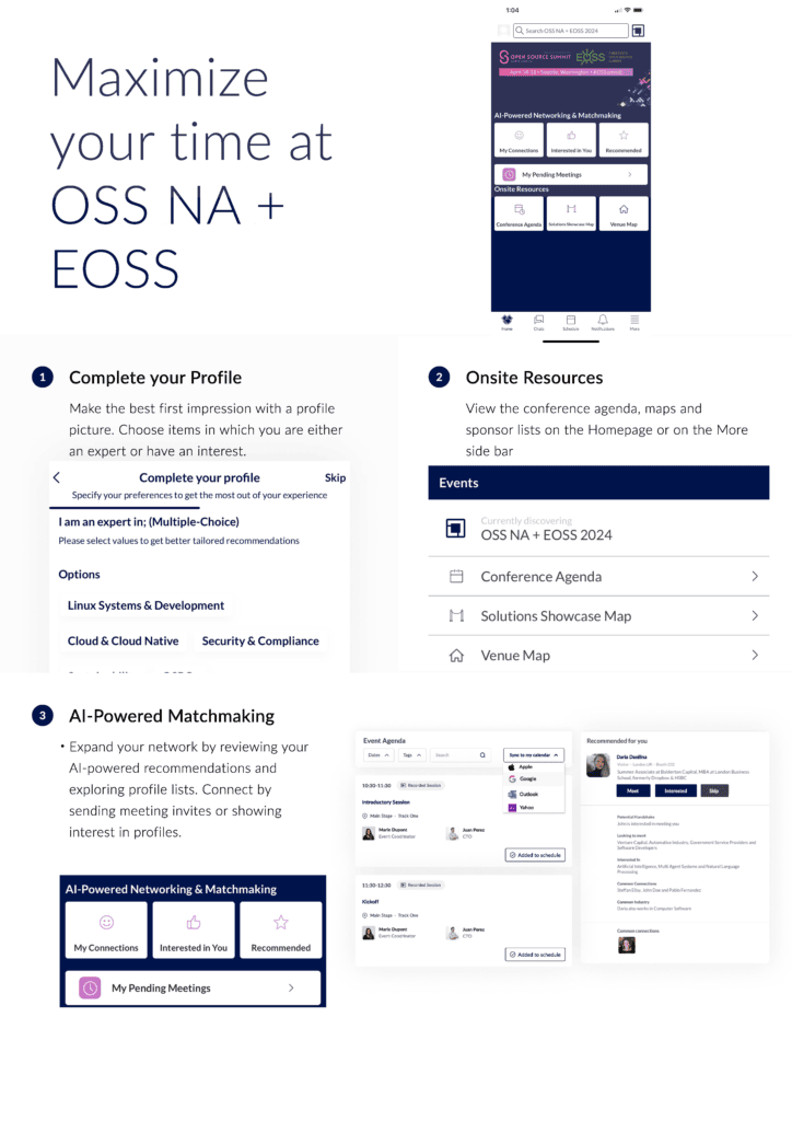 Maximize your time at OSS NA + EOSS. Step-by-step guide to using the LF Events App.