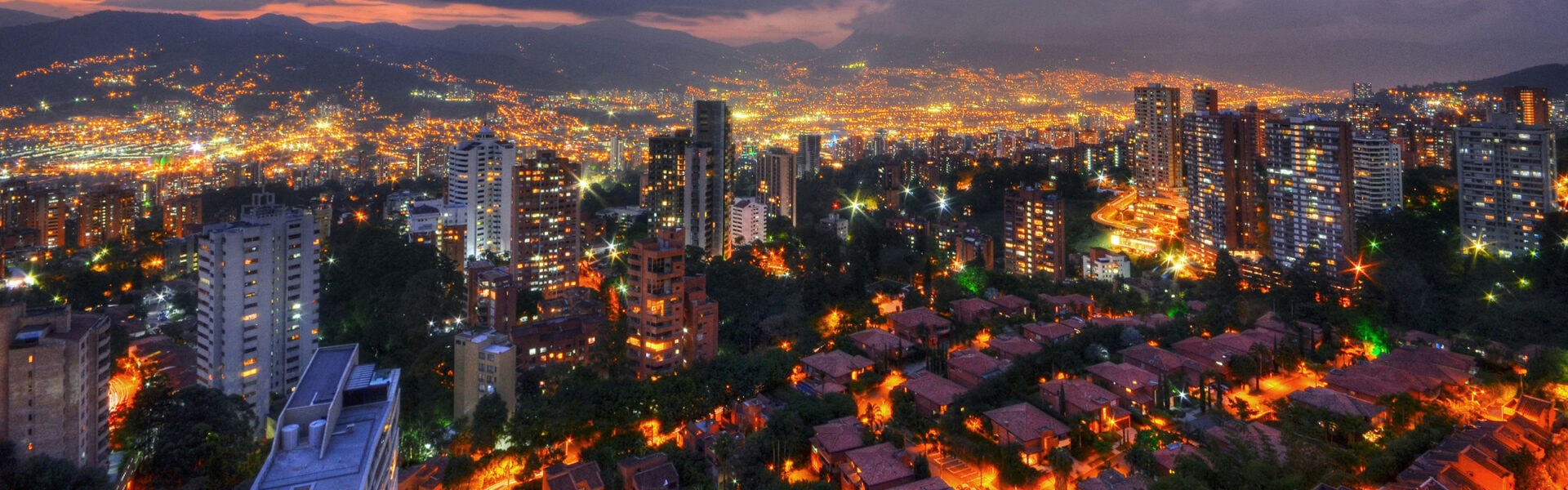 Medellin skyline at night