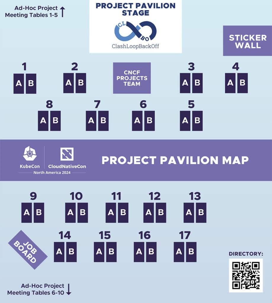 KubeCon CloudNativeCon North America 2024 Project Pavilion Map.