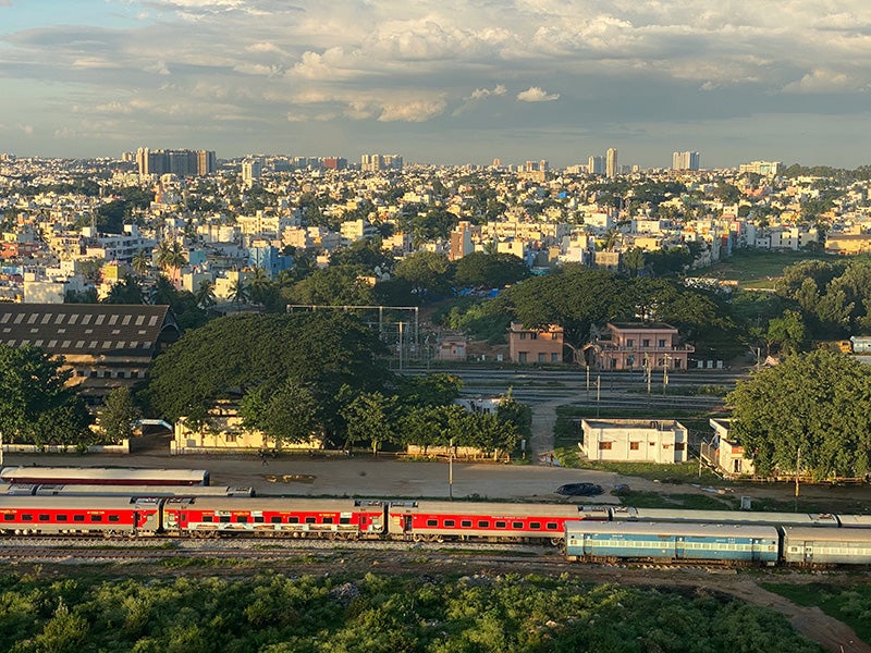 Birdseye view of Bengaluru, India