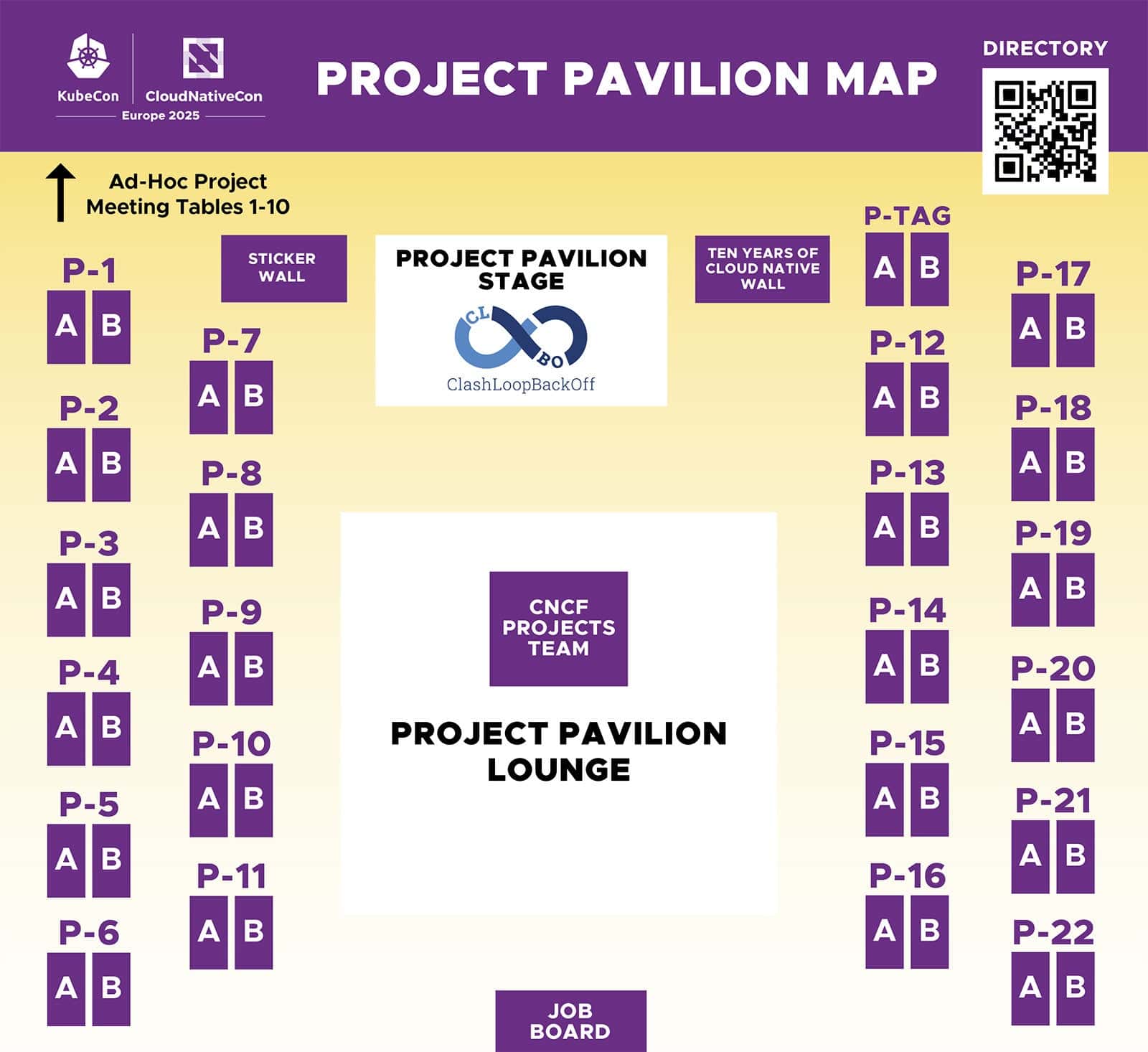 KubeCon CloudNativeCon Europe 2025 Project Pavilion Map.