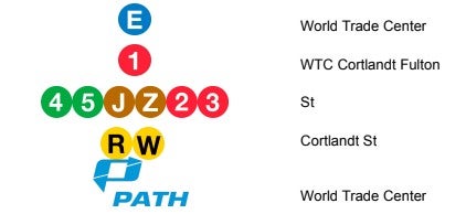 An image of the different public transportation lines that can be taken.