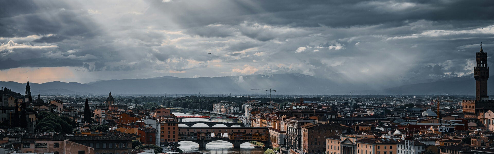 Bridges over a river running through a city.