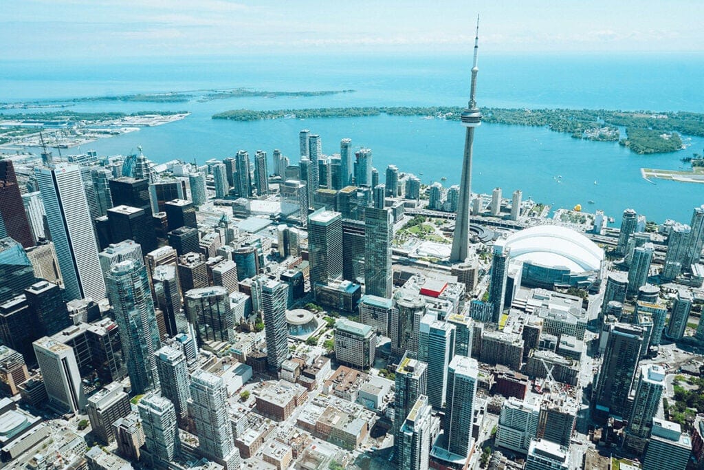 An aerial view of Toronto.