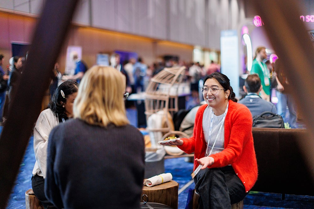 Event attendees enjoying snacks and having conversations
